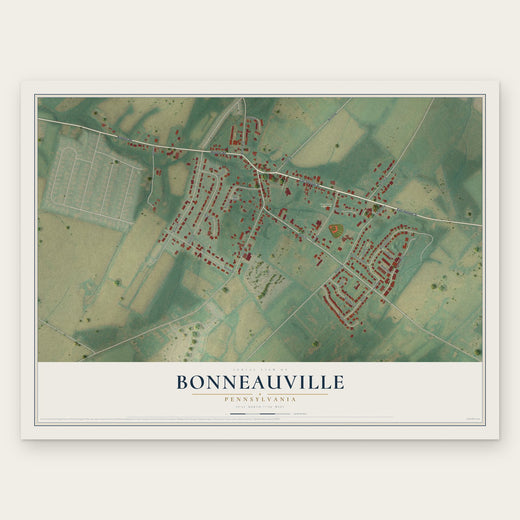Bonneauville, Pennsylvania map print, the full design