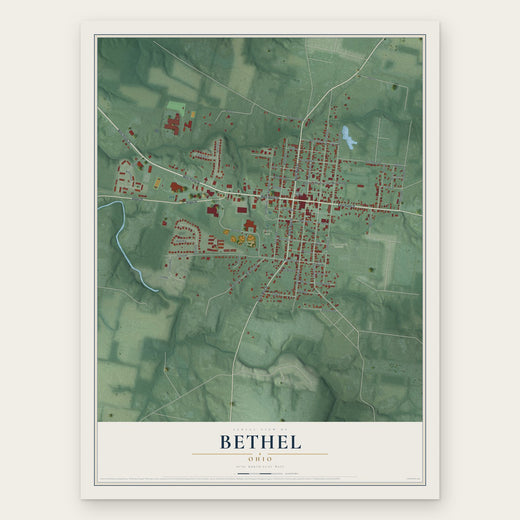 Bethel, Ohio map print, the full design