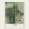 Vernon, Illinois map print, the full design