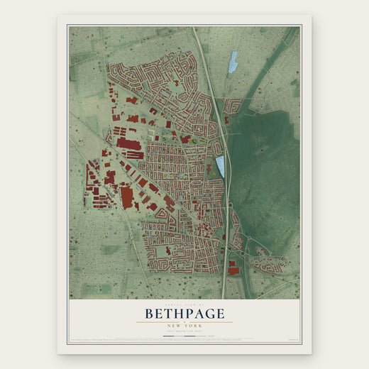 Bethpage, New York map print, the full design