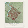 Bayou St. John, Louisiana map print, the full design