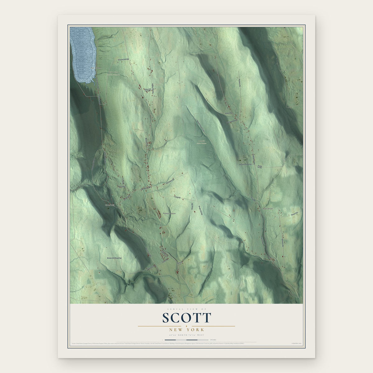 Scott, New York map print, the full design