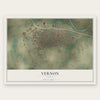 Vernon, Texas map print, the full design