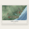 New Castle, Delaware map print, the full design