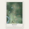 Benton, Louisiana map print, the full design
