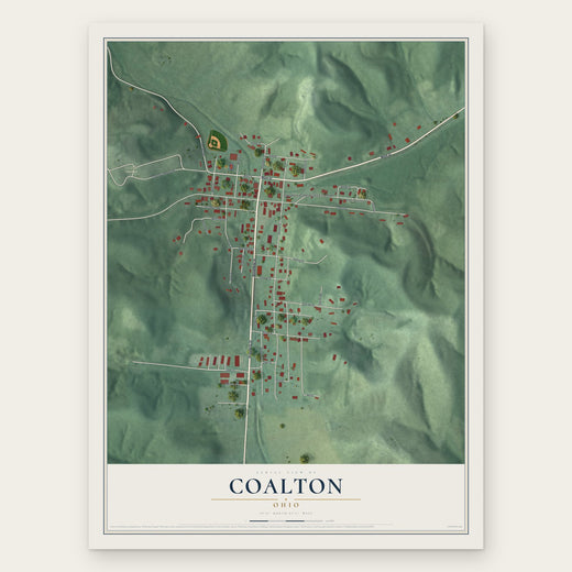 Coalton, Ohio map print, the full design