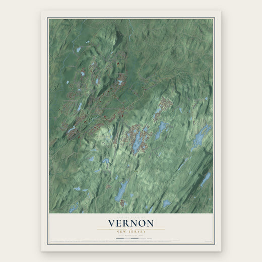 Vernon, New Jersey map print, the full design