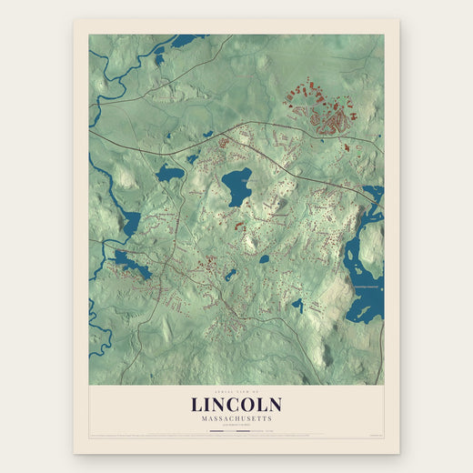 Lincoln, Massachusetts map print, the full design