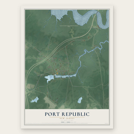 Port Republic, New Jersey map print, the full design