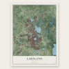 Lakeland, Florida map print, the full design