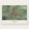 Fallon, Nevada map print, the full design