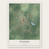 Windsor, Missouri map print, the full design