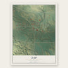 Zap, North Dakota map print, the full design