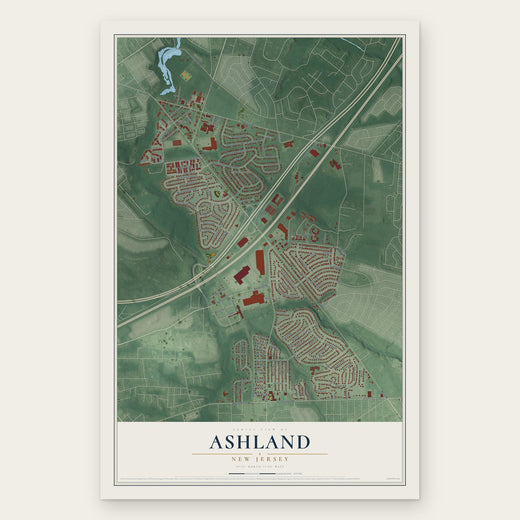 Ashland, New Jersey map print, the full design
