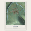 Pillow, Pennsylvania map print, the full design