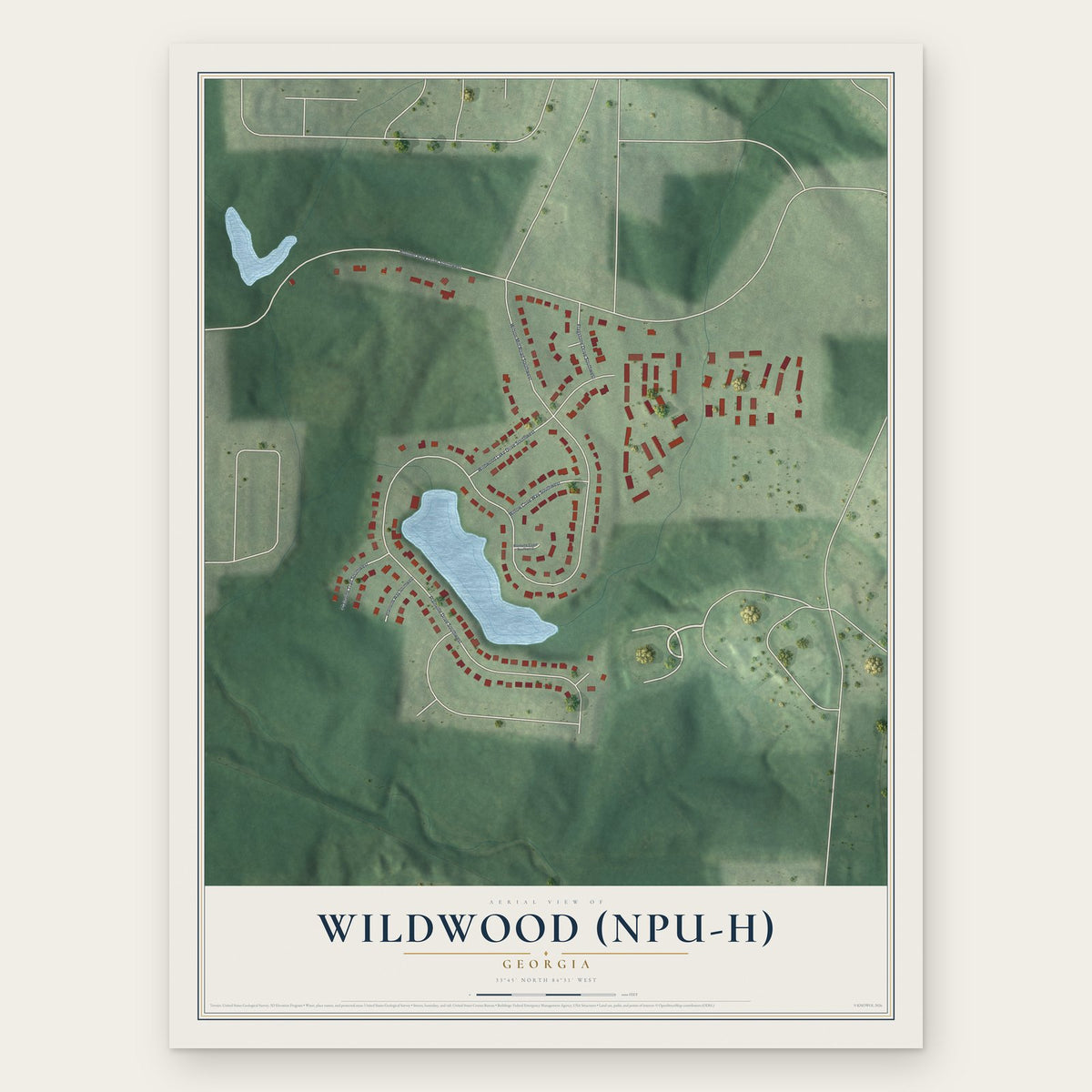 Wildwood (NPU-H), Georgia map print, the full design