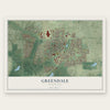 Greendale, Wisconsin map print, the full design