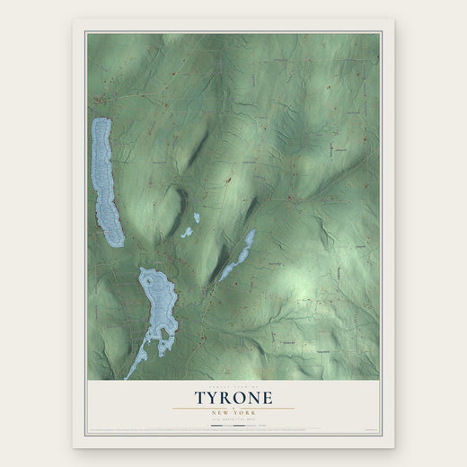 Tyrone, New York map print, the full design