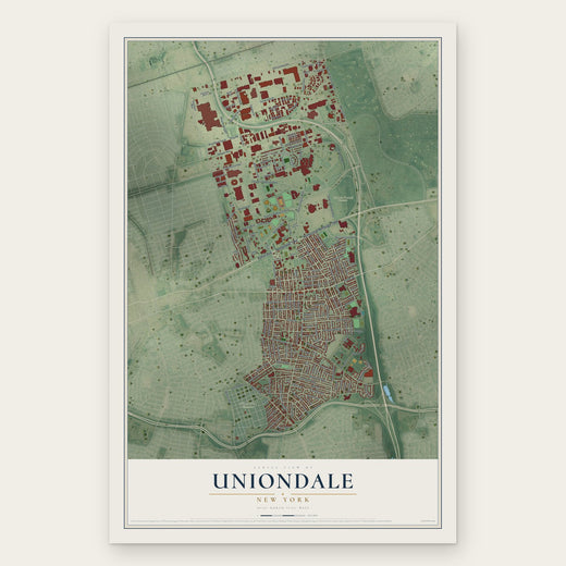 Uniondale, New York map print, the full design
