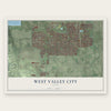 West Valley City, Utah map print, the full design