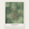 Ellendale, North Dakota map print, the full design