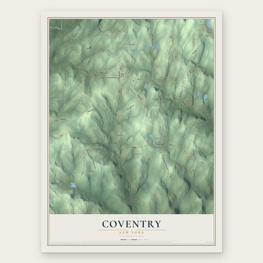 Coventry, New York map print, the full design