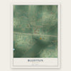 Bluffton, Minnesota map print, the full design