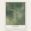 Manville, Wyoming map print, the full design
