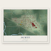 De Witt, Nebraska map print, the full design