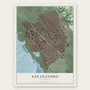 San Leandro, California map print, the full design