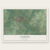 Clinton, Oklahoma map print, the full design