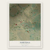 Fortuna, North Dakota map print, the full design