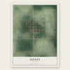 Sidney, Indiana map print, the full design