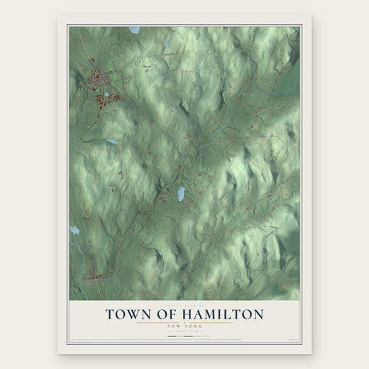 Town of Hamilton, New York map print, the full design