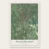 Travelers Rest, South Carolina map print, the full design