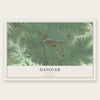 Hanover, Illinois map print, the full design