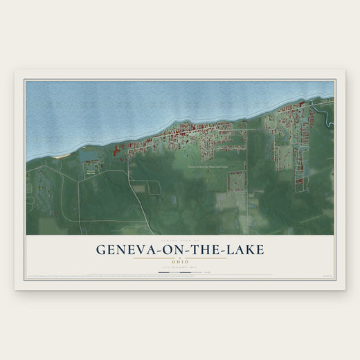 Geneva-on-the-Lake, Ohio map print, the full design