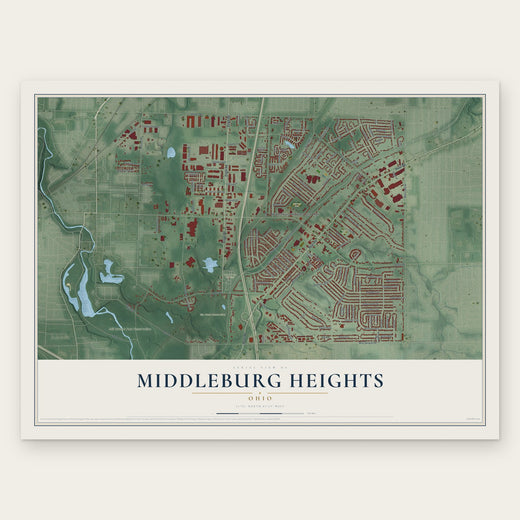 Middleburg Heights, Ohio map print, the full design