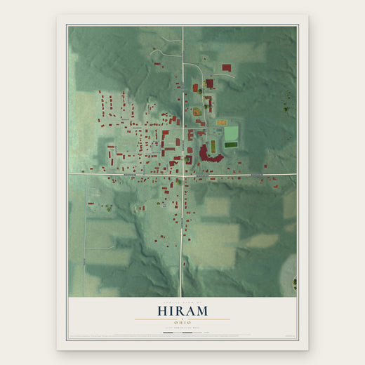 Hiram, Ohio map print, the full design