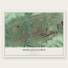 Downingtown, Pennsylvania map print, the full design