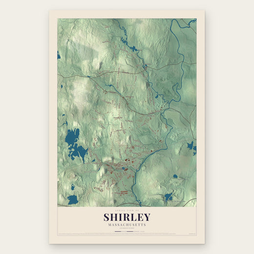 Shirley, Massachusetts map print, the full design