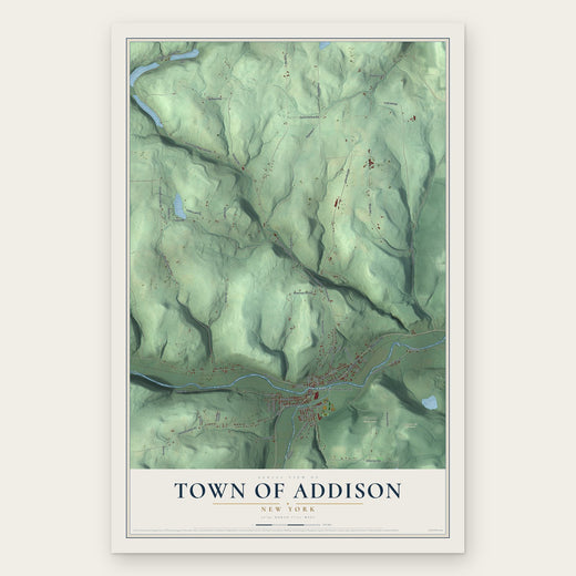Town of Addison, New York map print, the full design