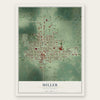 Miller, South Dakota map print, the full design