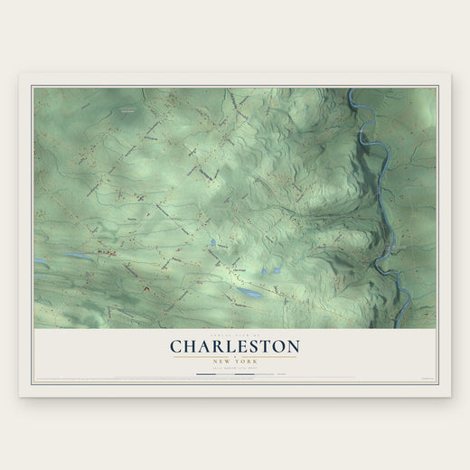 Charleston, New York map print, the full design