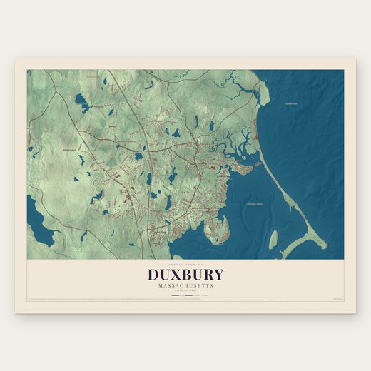 Duxbury, Massachusetts map print, the full design