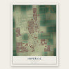 Imperial, California map print, the full design