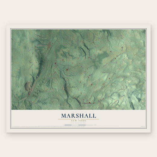 Marshall, New York map print, the full design