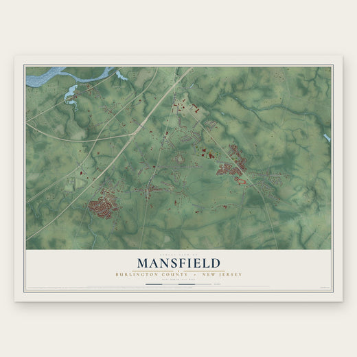 Mansfield, Burlington County, New Jersey map print, the full design