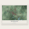 Batesville, Indiana map print, the full design