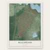 Beachwood, New Jersey map print, the full design